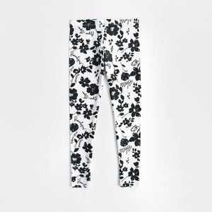 Imported Premium Quality White All-Over Printed Soft Cotton Legging For Girls (120775)