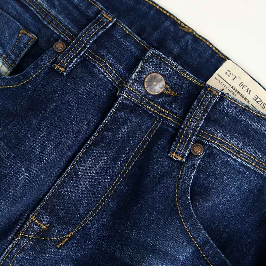 Imported Premium Quality Dark Blue "Slim Fit" Stretch Jeans For Men (120845)