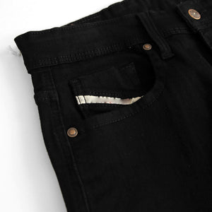 Imported Premium Quality Black "Slim Fit" Stretch Jeans For Men (121703)