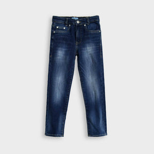 Premium Quality Blue Slim Fit Stretch Denim Jeans With Adjuster For Boys (121063)