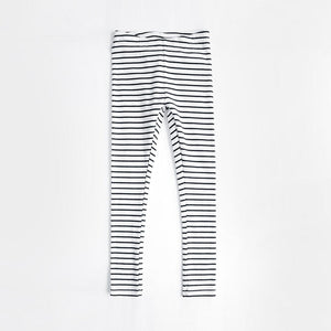 Premium Quality Black Stripped Soft Cotton Rib Legging For Girls (120774)