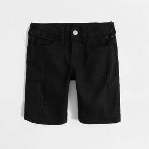 Premium Quality Black Ripped Bermuda Denim Short For Boys (120731)