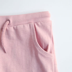 Imported Premium Quality Pink Organic Cotton Jersey Short For Girls (120872)