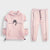 Premium Quality Pink Printed Fleece TrackSuit For Girls