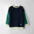 Premium Quality Navy Color Block Soft Fleece Sweatshirt For Kids (121573)