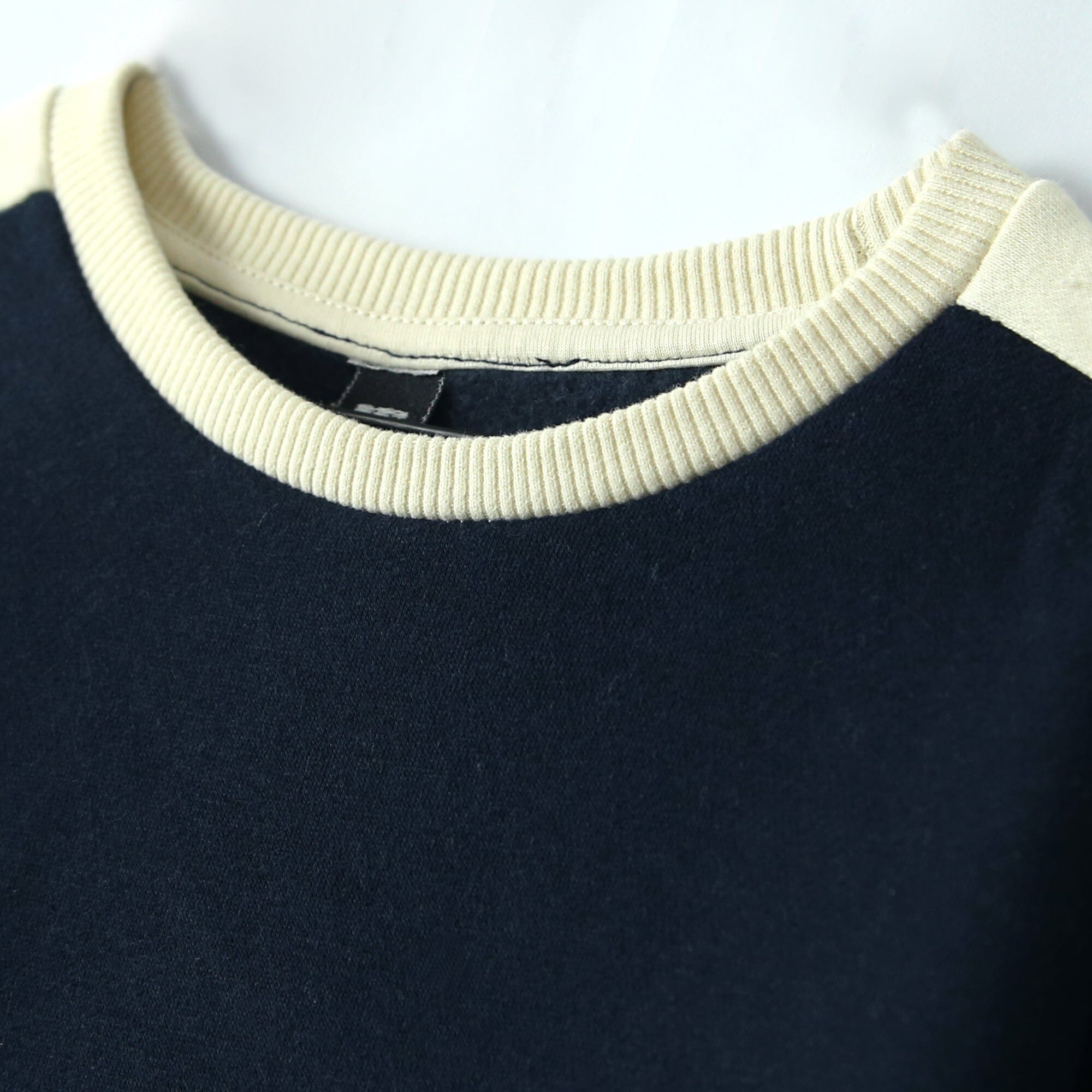 Premium Quality Navy Color Block Soft Fleece Sweatshirt For Kids (121573)