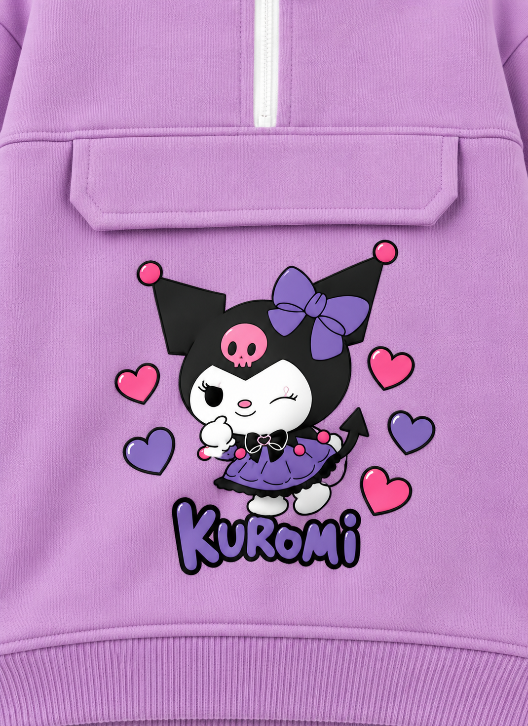 Premium Girls’ Kuromi Fleece Winter Co-Ord Set