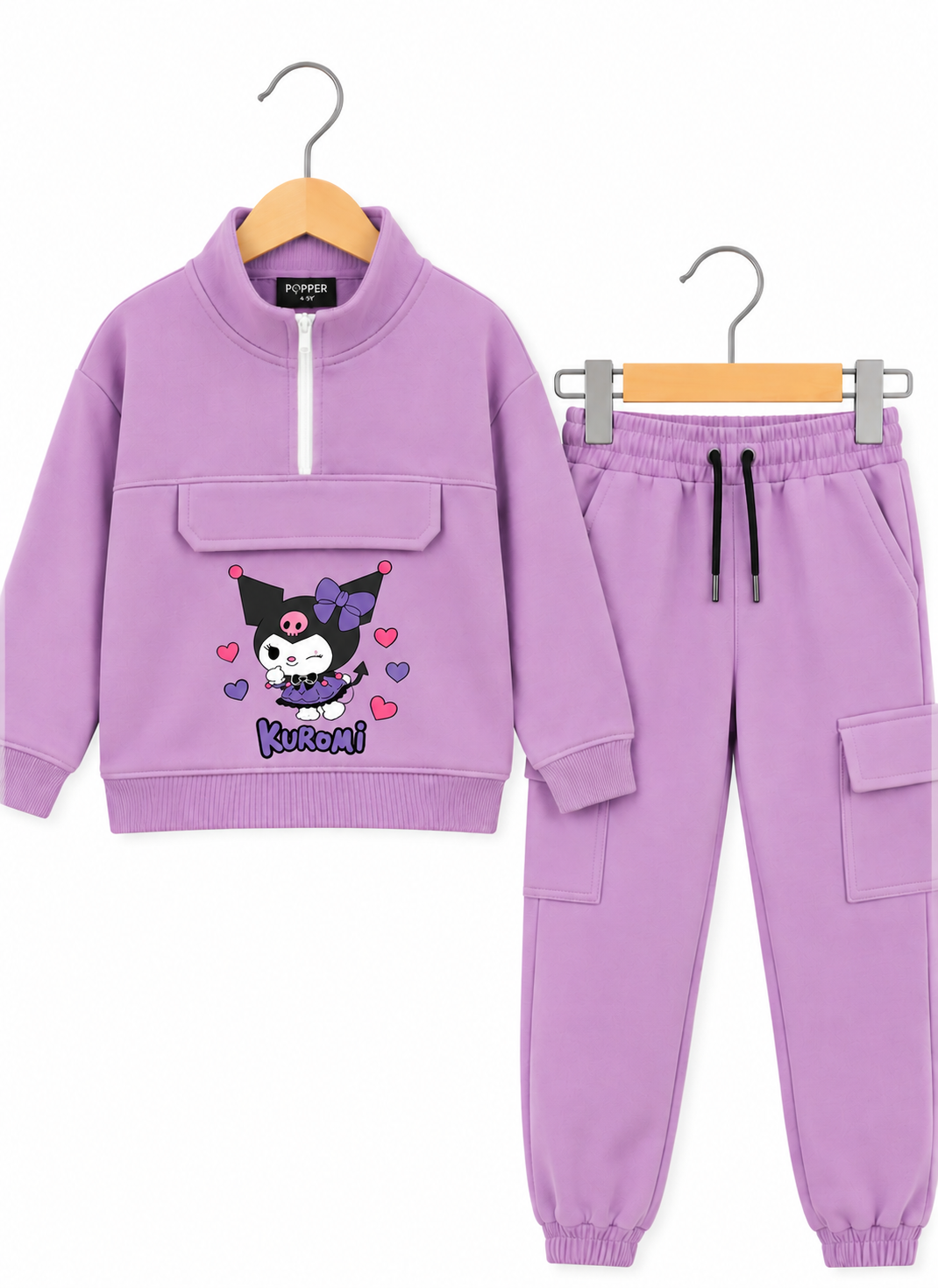 Premium Girls’ Kuromi Fleece Winter Co-Ord Set