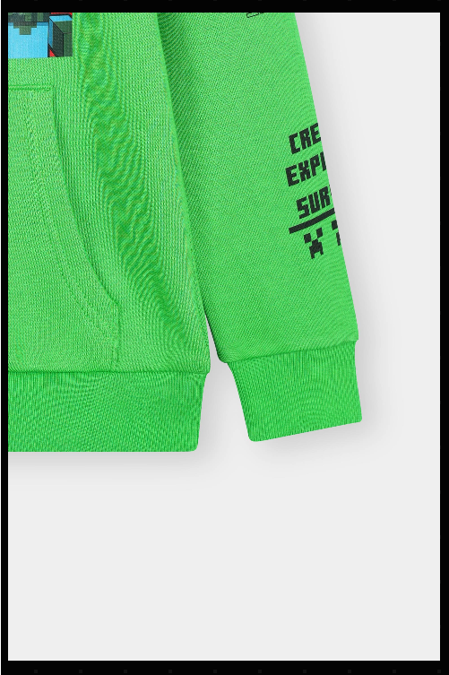 Minecraft Green Hoodie For Boys  – Official Character Print
