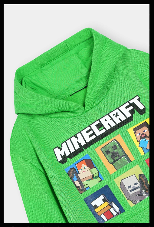 Minecraft Green Hoodie For Boys  – Official Character Print