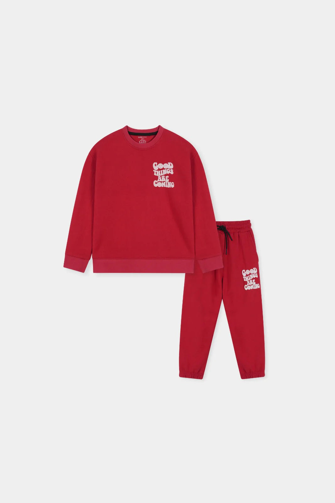 Good Things Are Coming: Cozy Red Sweatshirt and Jogger Set