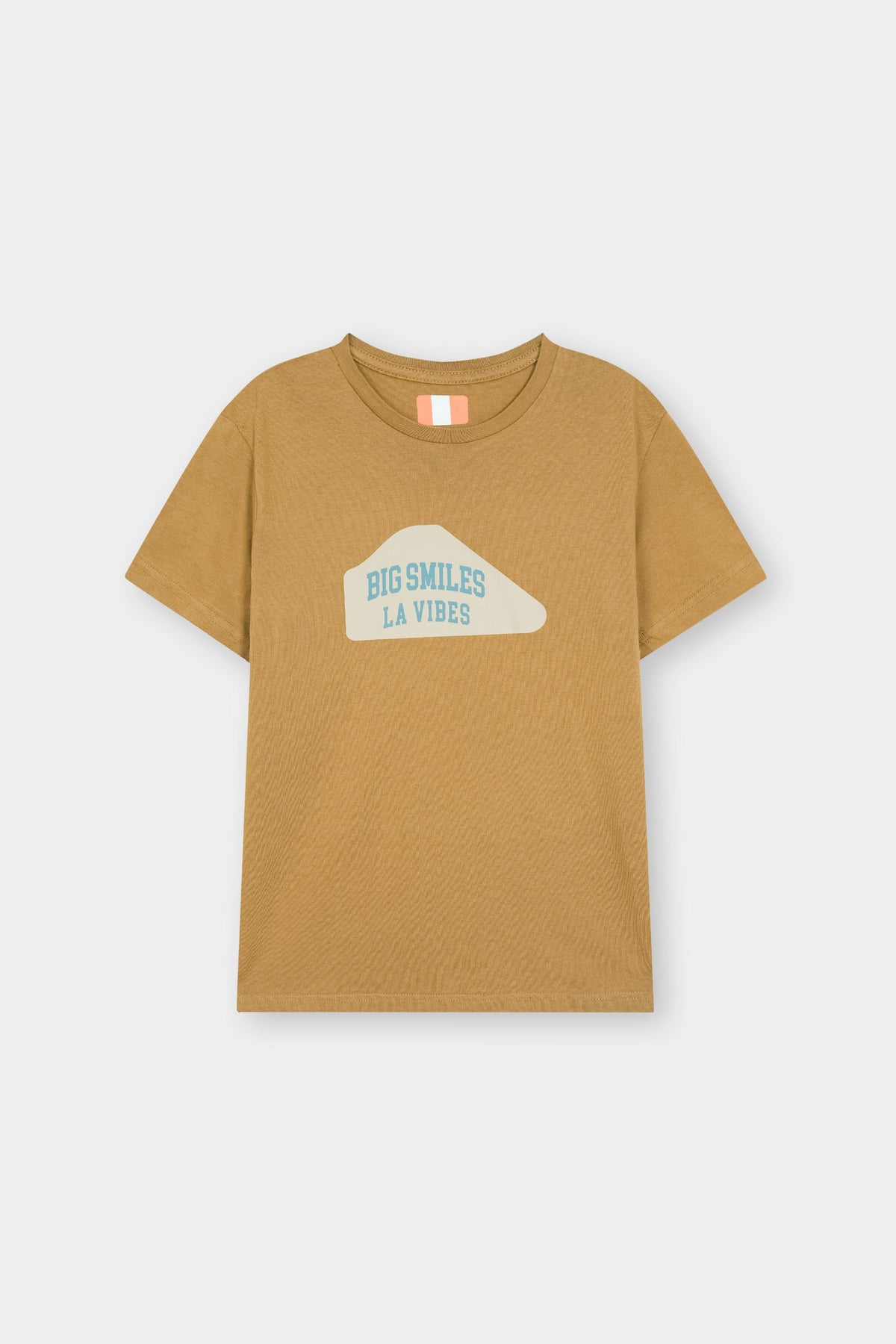 Mustard Graphic Tee with “Big Smiles LA Vibes” Print