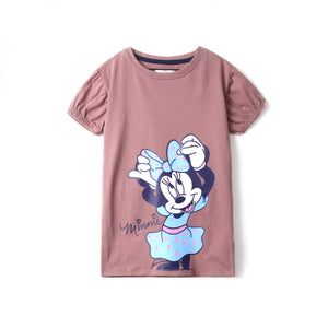 Girls Soft Cotton Minnie Mouse Printed T-Shirt