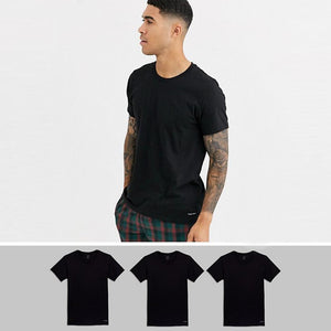 Pack of 3 black crew neck imported t-shirts (2545)