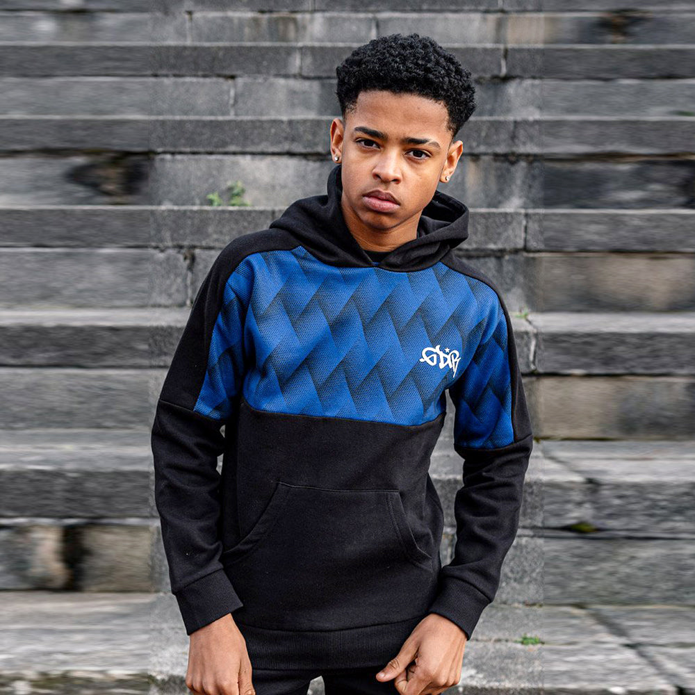Exclusive Boys Blue Abstract Print Pull-Over Hoodie (21819)