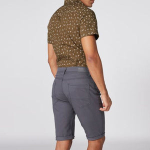 SPL-grey pocket detail cotton shorts with button closure