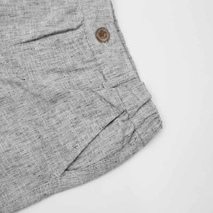 Imported Premium Quality Grey Soft Cotton Linen Short For Boys (120371)