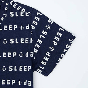 Imported Navy All-Over "Sleep" Printed T-Shirt For Kids (120422)