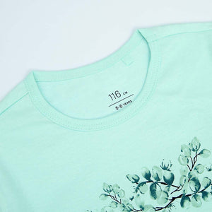 Imported Aqua Printed Soft Cotton T-Shirt For Girls (120388)