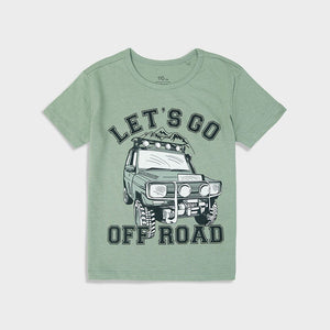Imported Green Slogan Soft Cotton T-Shirt For Boys (120387)