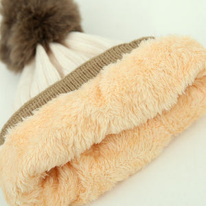 Premium Quality Fur Lined Wool Stretch Cap For Kids