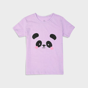 Imported Purple Printed Soft Cotton T-Shirt For Girls (120426)