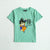 Imported Sea Green Slogan Print Soft Cotton T-Shirt For Boys (120420)
