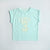 Imported Aqua Green  Slogan Soft Cotton T-Shirt For Girls (120421)