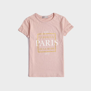 Imported Pink  Printed Soft Cotton T-Shirt For Girls (120407)