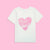 Imported Light Pink Heart Slogan Printed Soft Cotton T-Shirt For Girls (120424)