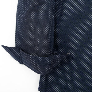 Premium Quality Imported Men Navy Dotted Casual Shirt (21176)