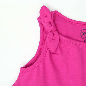 Imported Pink Sleeveless Soft Jersey Frock Girls (120444)