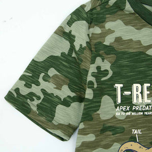 Imported Camouflage "Dino" Slogan Printed T-Shirt For Boys (120395)