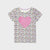 Imported All-Over Heart Slogan Printed T-Shirt For Girls (120399)