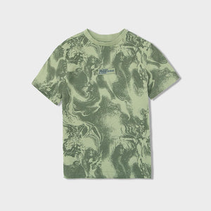 Imported Olive Printed T-Shirt For Boys (120396)