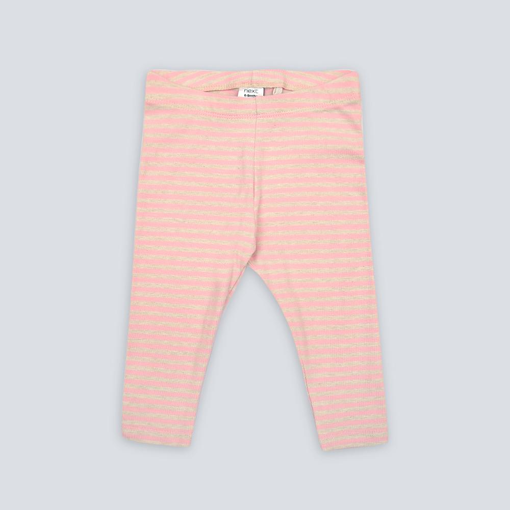 Imported Horizontal Stripes Soft Organic Cotton Legging For Girls (21220)