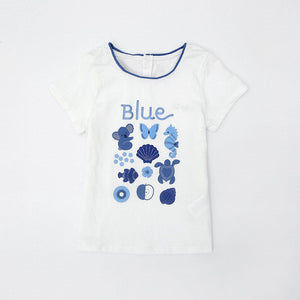 Imported White Printed Soft Cotton T-Shirt For Girls (120517)