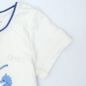 Imported White Printed Soft Cotton T-Shirt For Girls (120517)