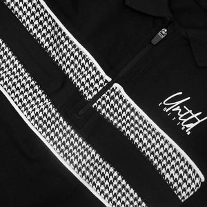 Premium Quality Black Quarter Zip Panelled Soft Cotton Polo Shirt For Boys (120483)