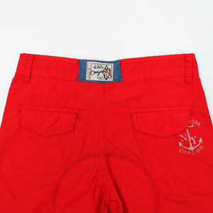 Exclusive boys red printed Bermuda shorts in stretch cotton (1676)