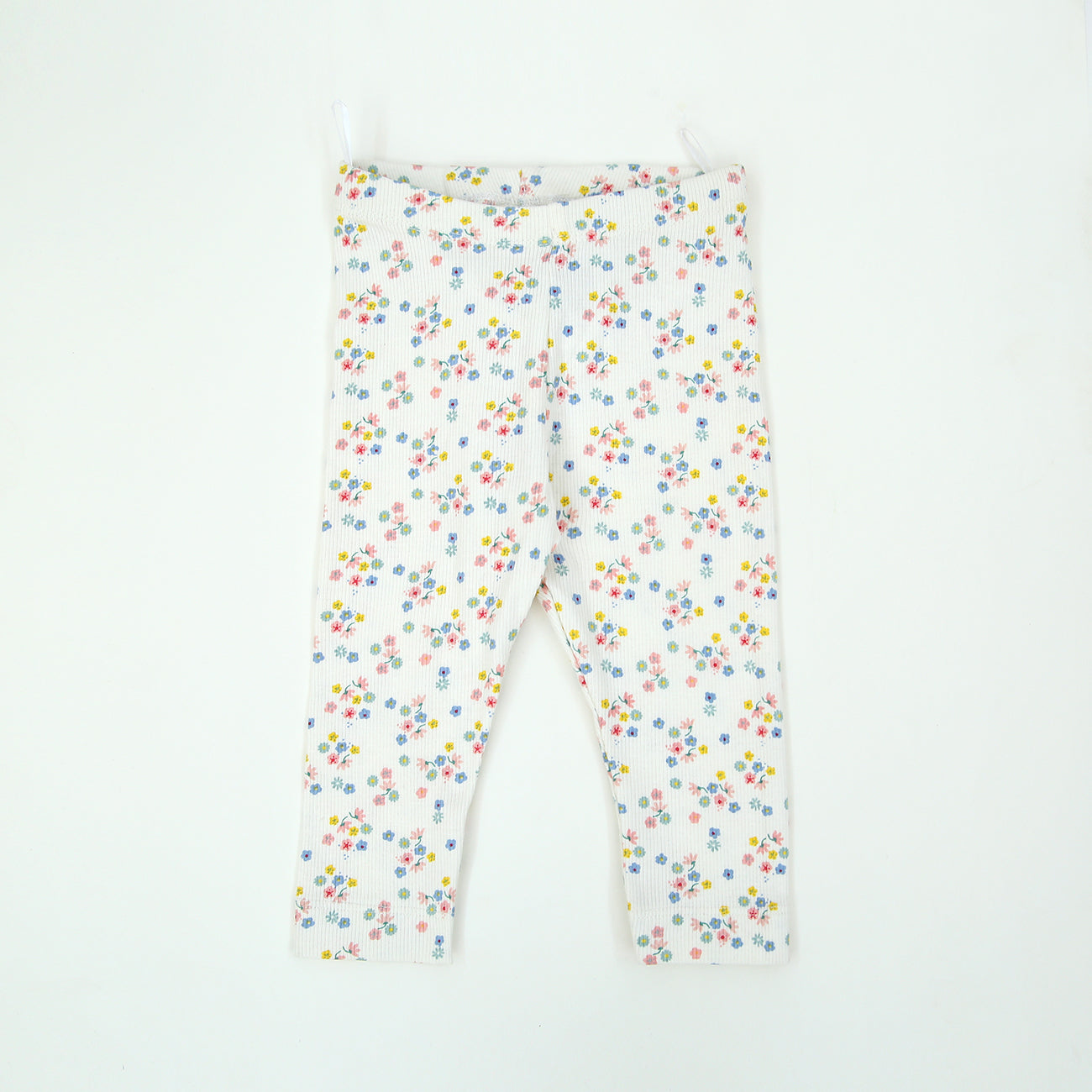 Imported All-Over Floral Printed Soft Cotton Rib Legging For Girls (11550)