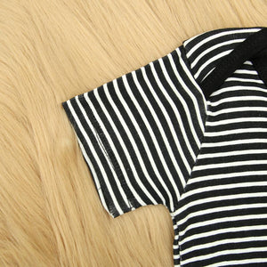 Imported Black & White Stripes Organic Soft Cotton Romper For kids (21273)