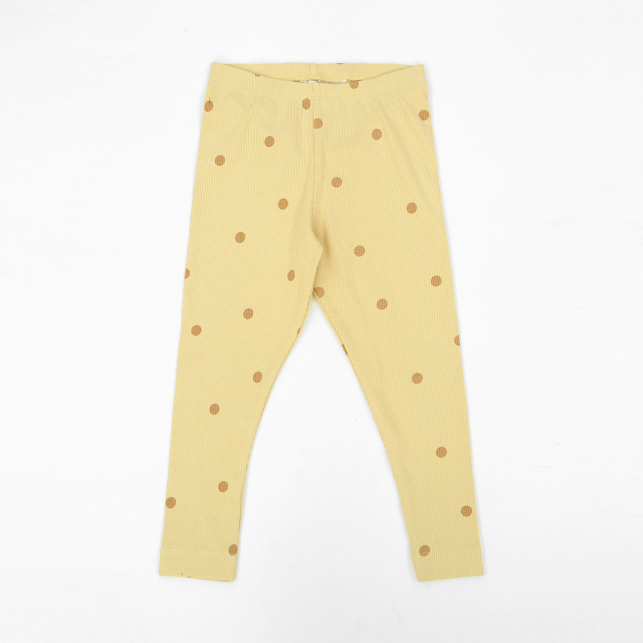 Imported Polka Doted Printed Soft Cotton Rib Legging For Girls (11575)