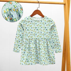 Exclusive Printed Long Sleeves Stretch Winter Frock For Girls