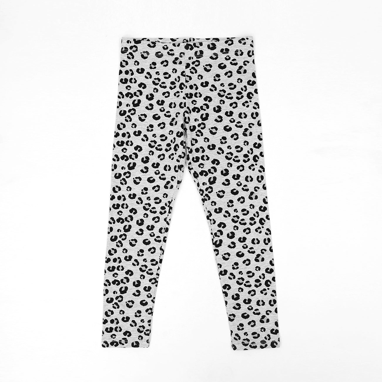 Imported Grey Leopard Printed Soft Cotton Legging For Girls (11544)