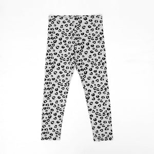 Imported Grey Leopard Printed Soft Cotton Legging For Girls (11544)