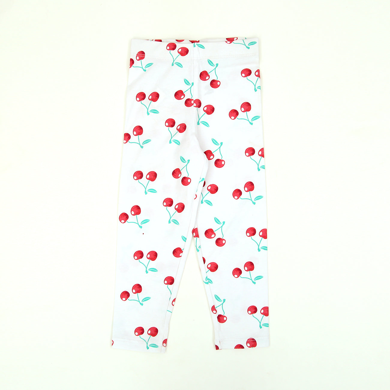 Imported White All-Over Printed Soft Cotton Stretch Legging For Girls (11584)