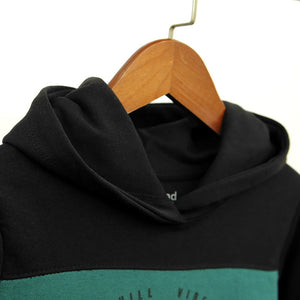 Premium Quality Color Block "Chill Vibes" Printed Fleece Hoodie For Kids