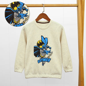 Super Hero Slogan Printed Soft Fleece Sweatshirt For Kids
