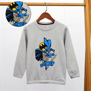 Grey Super Hero Slogan Printed Soft Fleece Sweatshirt For Kids (10757)